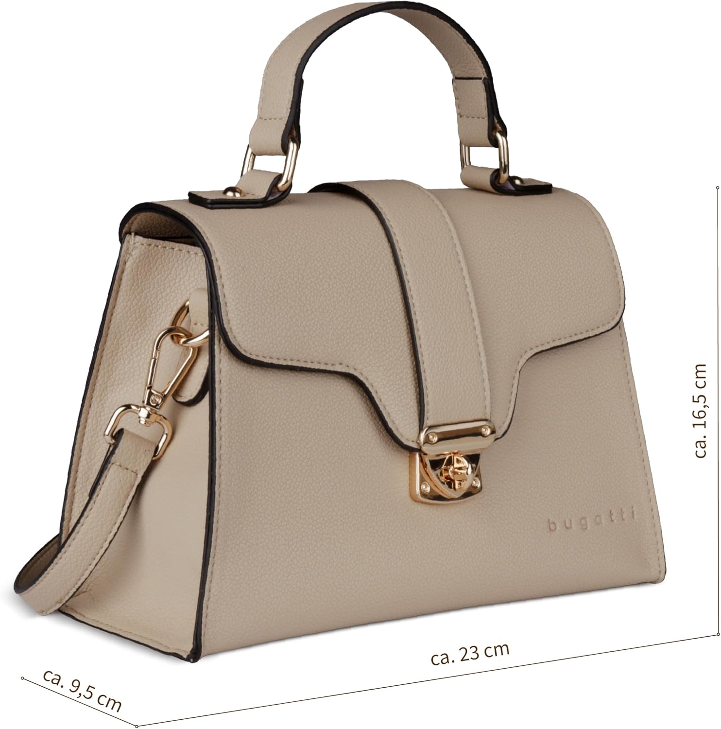 Octistart Mare 3.0 Damen Elegante Kunstleder Schultertasche – Kleine Handtasche Schwarz